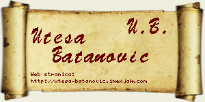 Uteša Batanović vizit kartica